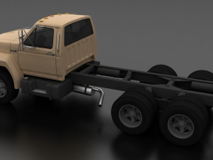 f-800 truck chassis tandem axle 1980 Modello 3D