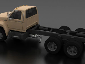 f-800 truck chassis tandem axle 1980 3D Model