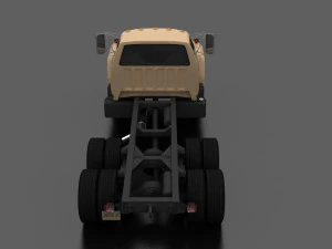 f-800 truck chassis tandem axle 1980 3D Model