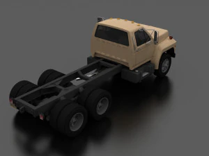f-800 truck chassis tandem axle 1980 3D Model