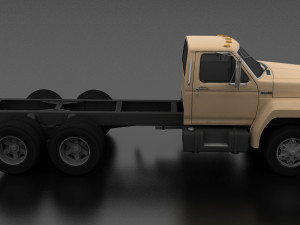 f-800 truck chassis tandem axle 1980 Modello 3D