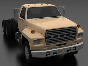 f-800 truck chassis tandem axle 1980 3D Model