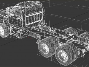 f-800 truck chassis tandem axle 1980 Modello 3D
