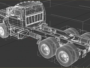 f-800 truck chassis tandem axle 1980 3D Model