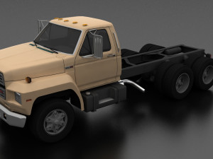 f-800 truck chassis tandem axle 1980 3D मॉडल