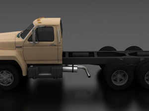 f-800 truck chassis tandem axle 1980 3D Model