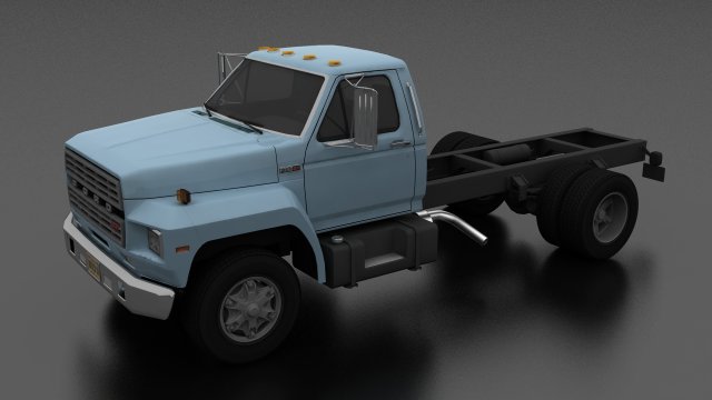 f-800 truck chassis 1980 3D 모델 .c4d .max .obj .3ds .fbx .stl .blend 