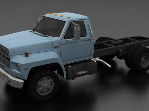 f-800 truck chassis 1980 3D मॉडल
