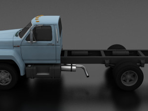 f-800 truck chassis 1980 3D 모델