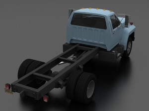 f-800 truck chassis 1980 3D 모델
