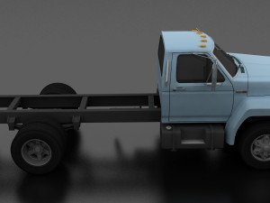 f-800 truck chassis 1980 3D 모델