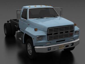 f-800 truck chassis 1980 3D 모델