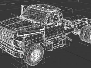 f-800 truck chassis 1980 3D 모델