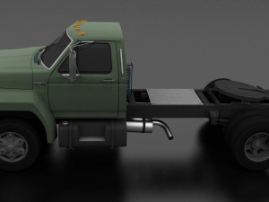 f-800 semi truck day cab 1980 Model 3D
