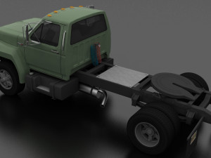 f-800 semi truck day cab 1980 Model 3D