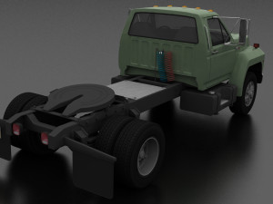 f-800 semi truck day cab 1980 Model 3D