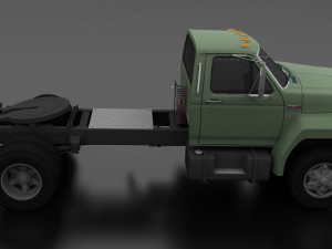 f-800 semi truck day cab 1980 Model 3D