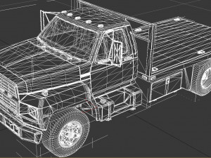 f-800 flatbed truck 1980 Model 3D
