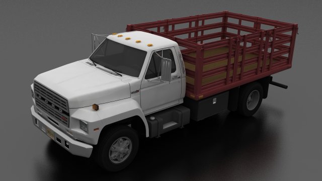 f-800 stake bed truck 1980 Modelo 3D .c4d .max .obj .3ds .fbx .stl .blend 
