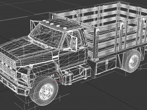 f-800 stake bed truck 1980 Modelo 3D
