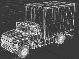 f-800 box truck 1980 3D Model