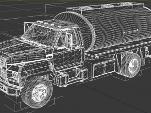 f-800 tanker truck 1980 3D Model