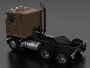 wt-9000 semi truck 1974 Modelo 3D