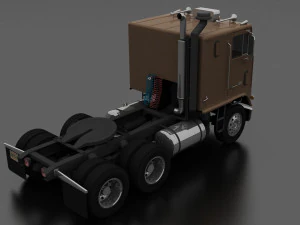 wt-9000 semi truck 1974 3D Model