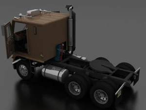 wt-9000 semi truck 1974 3D Model
