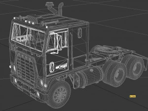 wt-9000 semi truck 1974 3D Model