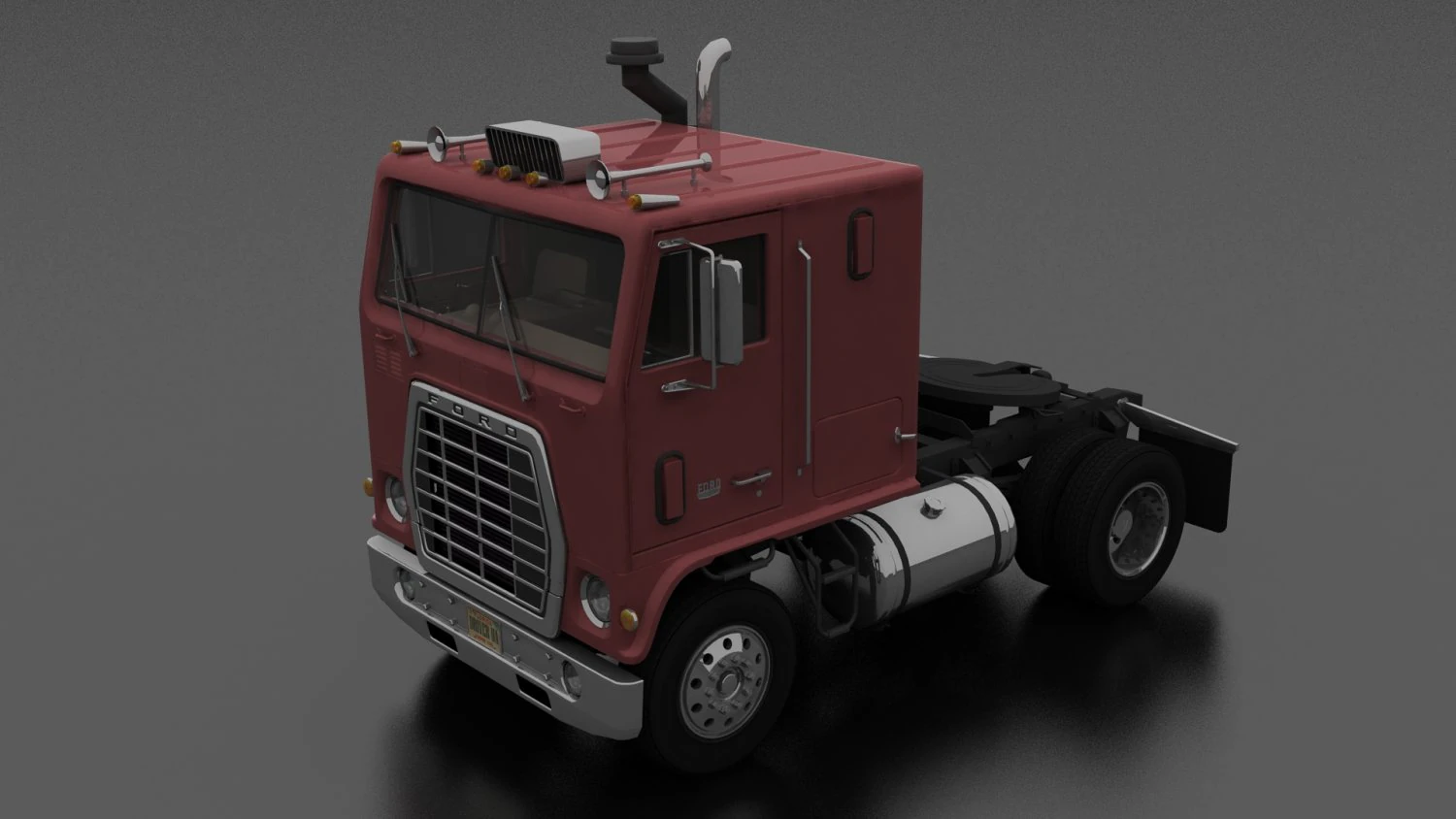 w-9000 semi truck 1974 3D Model .c4d .max .obj .3ds .fbx .stl .blend 