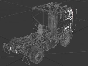 w-9000 semi truck 1974 3D Model