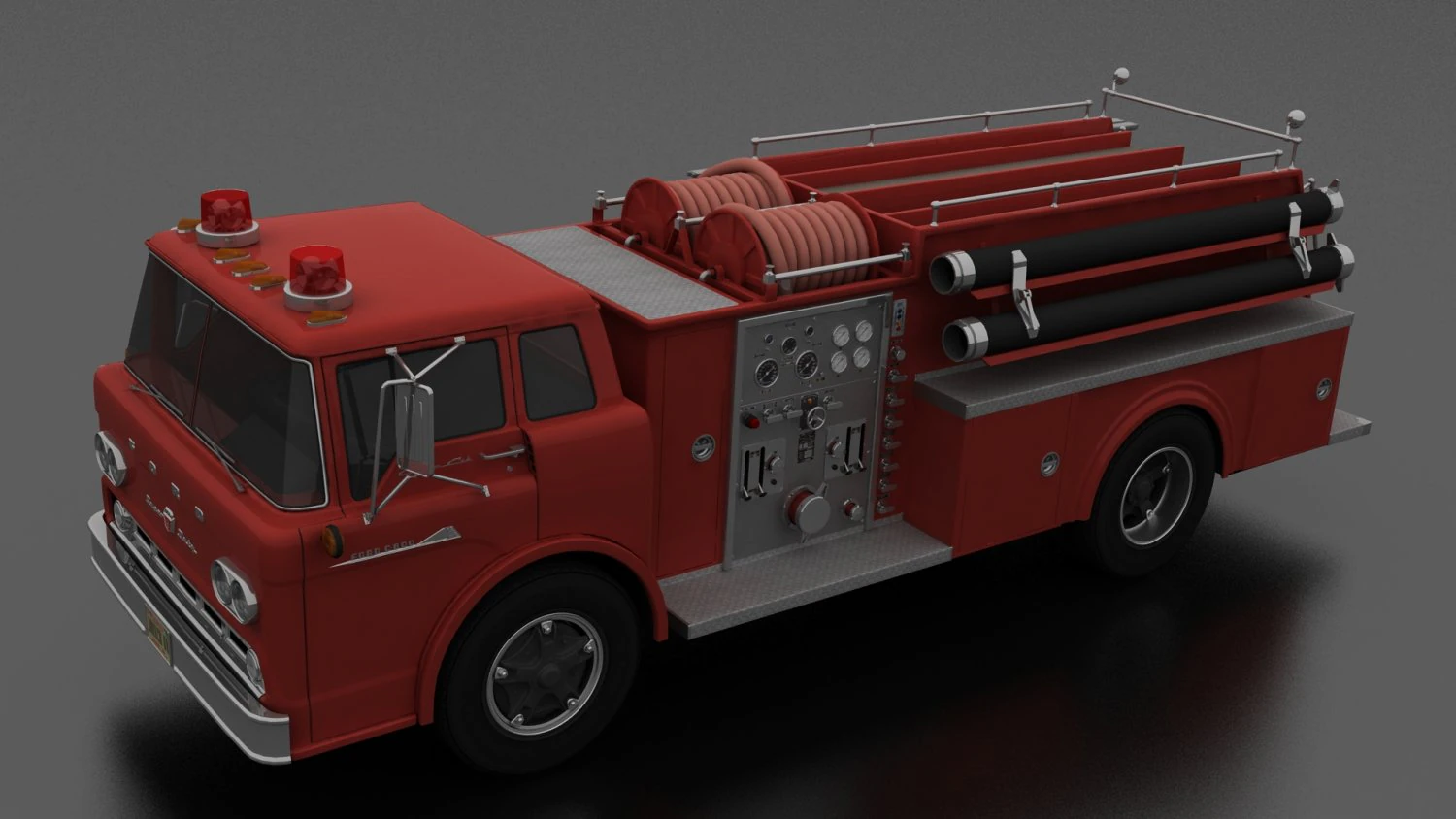 c-series c-800 firetruck unmarked 1958 3D Model .c4d .max .obj .3ds .fbx .stl .blend 