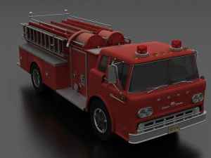 c-series c-800 firetruck unmarked 1958 3D Model