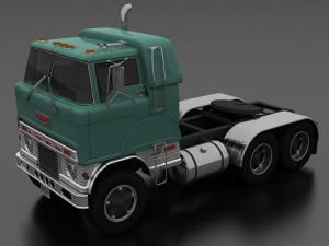 h-series hdt-950 semi truck sleeper cab 1961 3D Model
