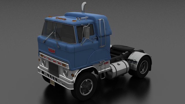 h-series hd-950 semi truck sleeper cab 1961 3D 모델 .c4d .max .obj .3ds .fbx .stl .blend 
