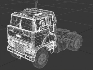 h-series hd-950 semi truck sleeper cab 1961 3D 모델