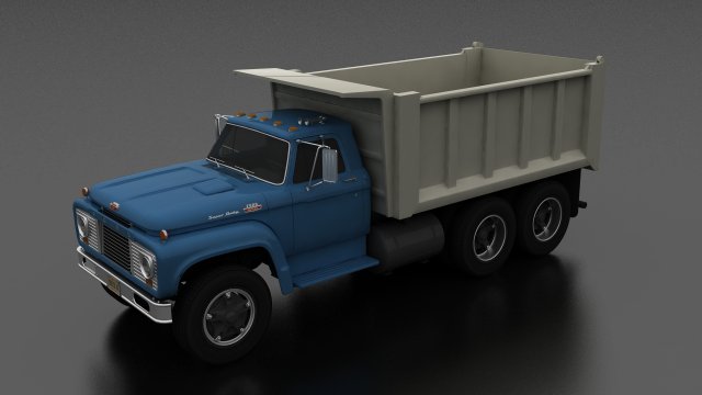 -series t-850 dump truck 1964 tandem axle Modello 3D .c4d .max .obj .3ds .fbx .stl .blend 