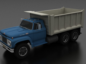 -series t-850 dump truck 1964 tandem axle 3D Model
