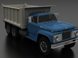 -series t-850 dump truck 1964 tandem axle Modello 3D