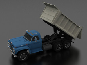 -series t-850 dump truck 1964 tandem axle Modello 3D