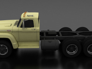 t-series t-850 truck chassis 1964 tandem axle 3D Model