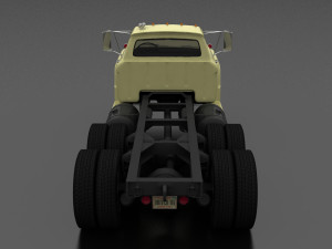 t-series t-850 truck chassis 1964 tandem axle 3D Model