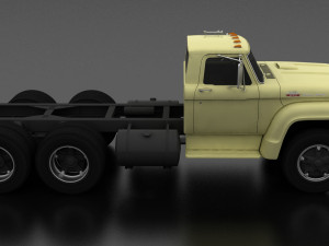 t-series t-850 truck chassis 1964 tandem axle 3D Model