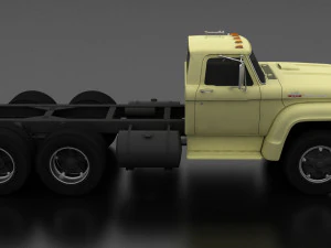 t-series t-850 truck chassis 1964 tandem axle 3D Model