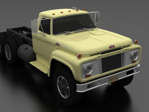 t-series t-850 truck chassis 1964 tandem axle 3D Model