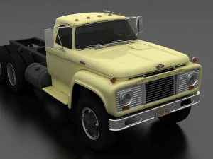 t-series t-850 truck chassis 1964 tandem axle 3D Model