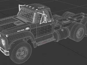 t-series t-850 truck chassis 1964 tandem axle 3D Model