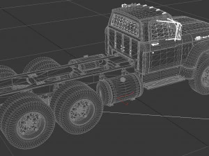 t-series t-850 truck chassis 1964 tandem axle 3D Model