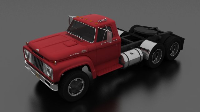 t-series t-850 semi truck 1964 tandem axle Modelo 3D .c4d .max .obj .3ds .fbx .stl .blend 